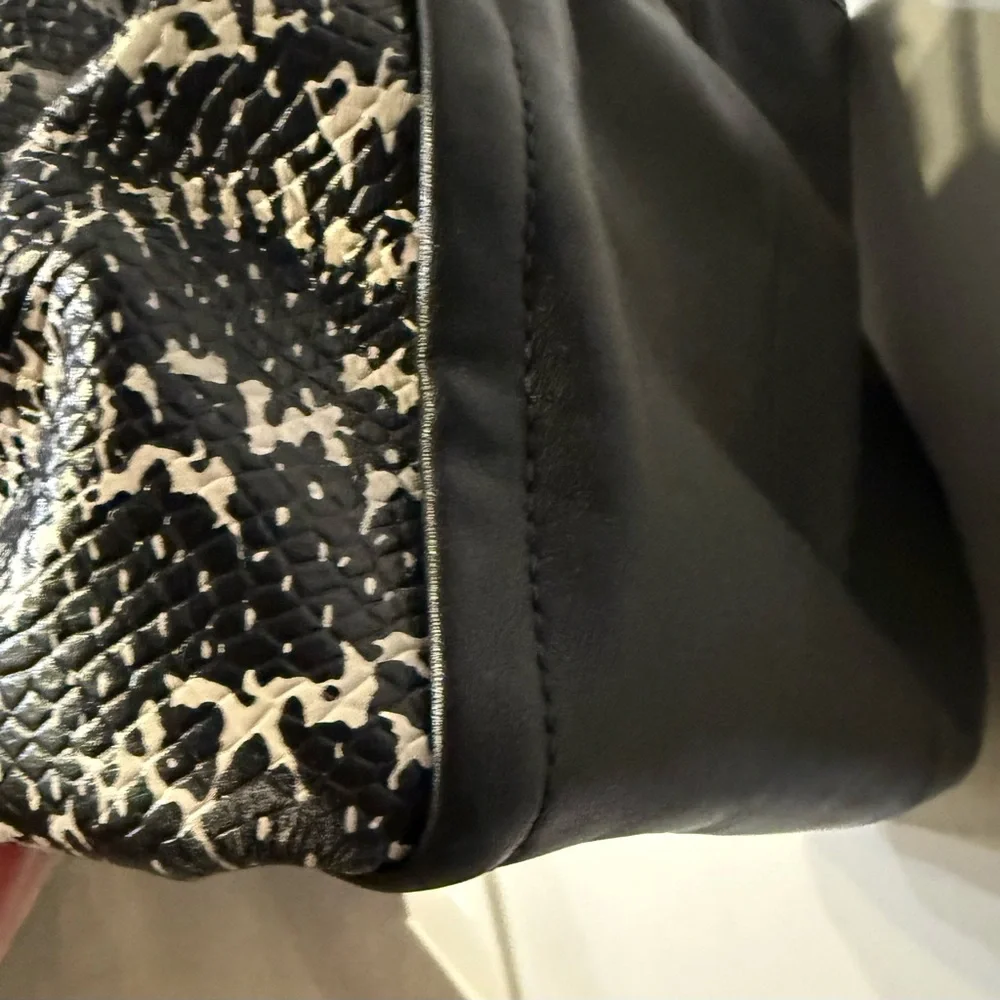 Coach Black Madison Phoebe Shoulder Bag with python-print side panels. EUC - Picture 7 of 15